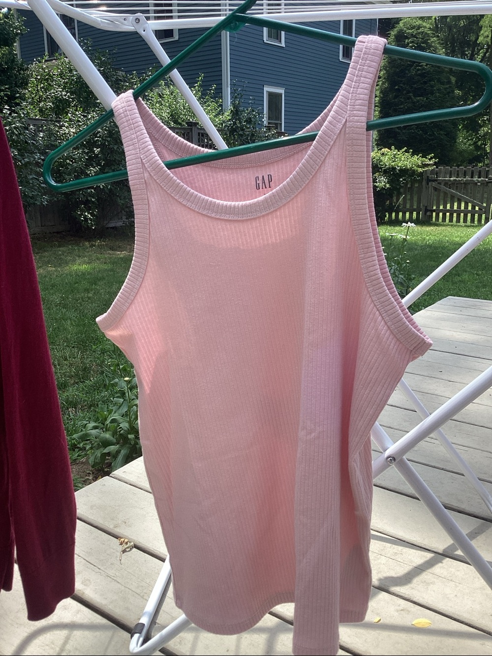 GAP Rib Knit Tank Top - Pink, L